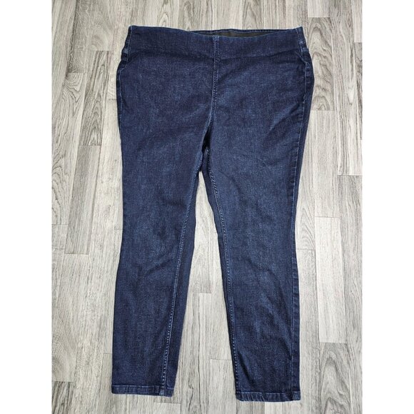 Denim & Co Pants Womens 22W Stretch Denim Pull On Jeggings Pockets Plus Casual - Picture 1 of 10